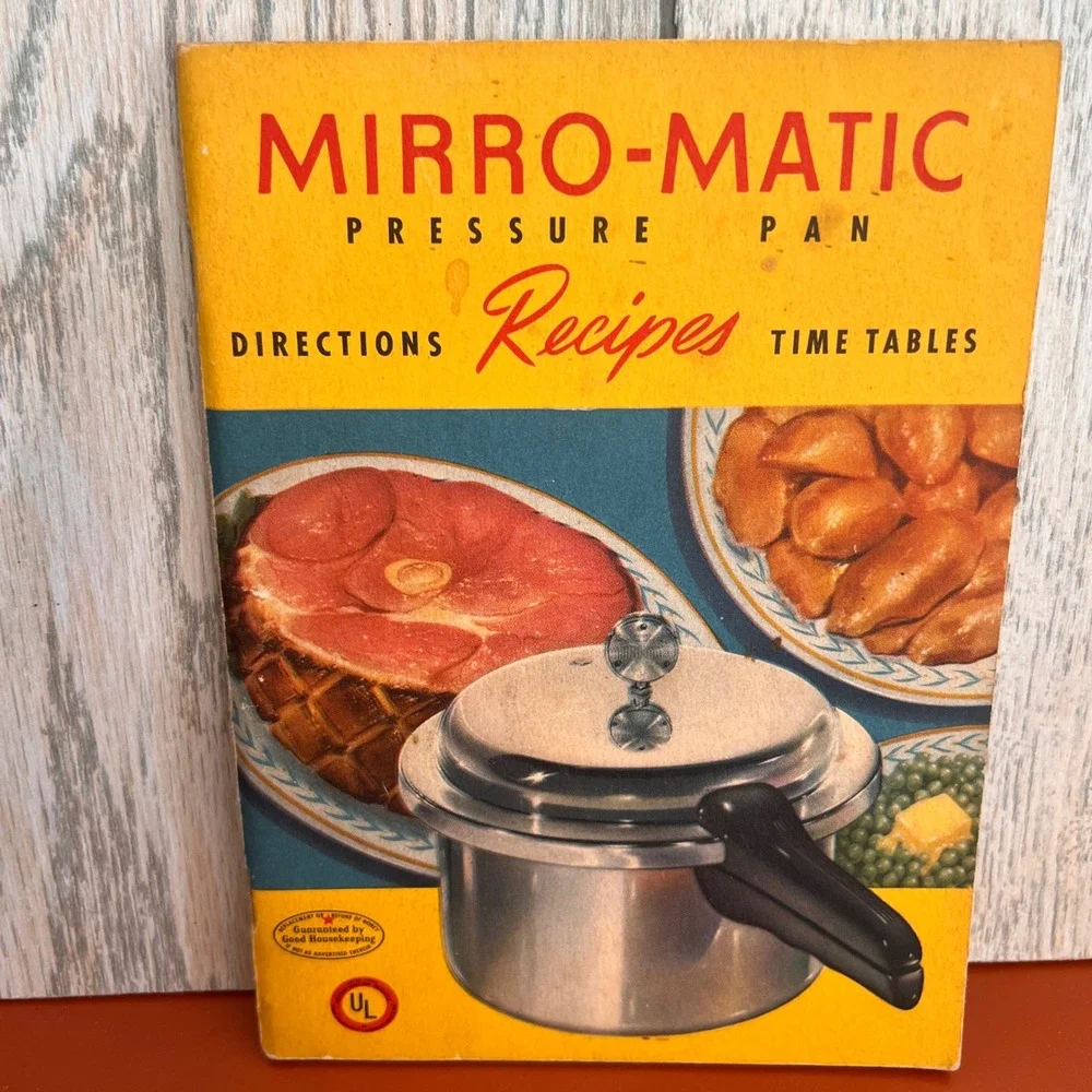 Vintage 1947 Mirro-Matic Pressure Pan Directions Recipes Time Tables Booklet